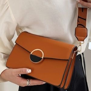 Minimalist metal decor flap crossbody bag BNWT